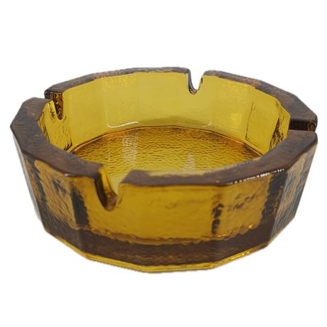 MCM Blenko Amber Glass Ashtray