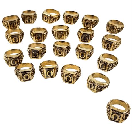 Bulk "O" Monogram Gold Tone Nugget Rings