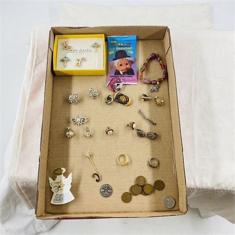 Vintage Box Lot- Jewelry, Wheat Pennies + More