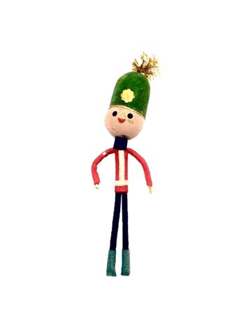 Vtg Felted Drummer Boy Ornament