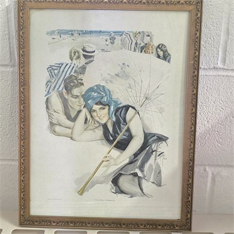 1916 Harrison Fisher Print "The Only Pebble"