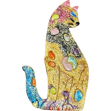 Whimsical JJ Cat Brooch