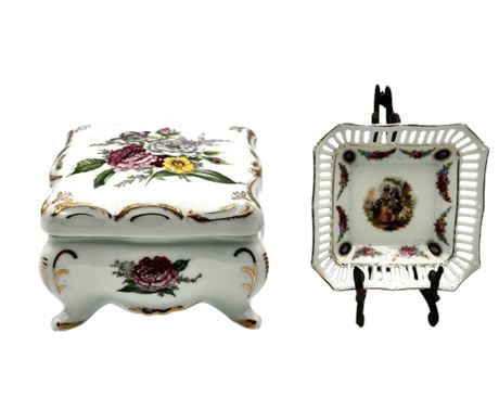 Pretty Porcelain Box & Ring Dish