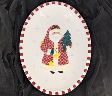 15" Santa Ceramic Platter + Orig. Box