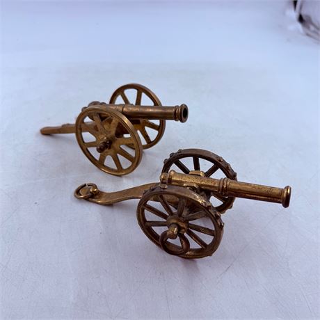 2 Vintage 7” Brass Cannons
