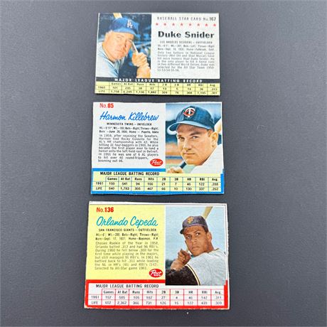 Post Hand Cut Snider + Killebrew + Cepeda