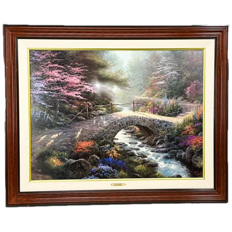 Vintage Thomas Kinkade "Bridge of Faith" LE Giclee Art Print