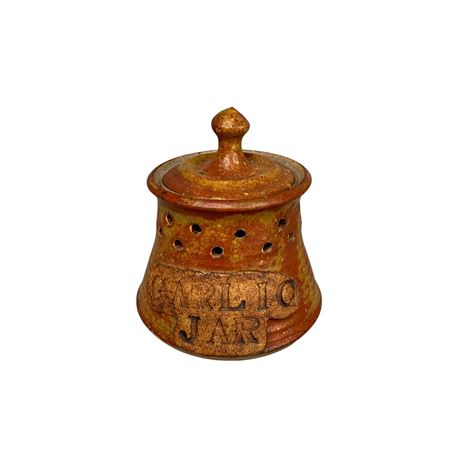 Pottery Garlic Jar Hand Made