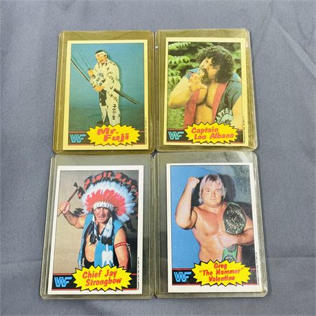 4x 1985 Topps WWF Cards
