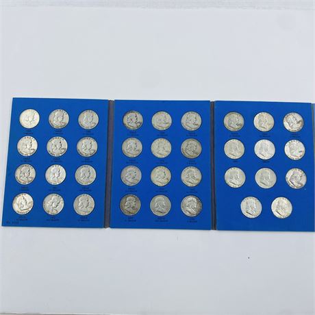 100% COMPLETE Franklin Half Dollar Set 1948-1963