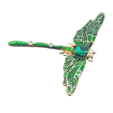 Enameled Dragonfly Brooch