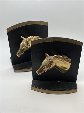 Brass Horse head bookends