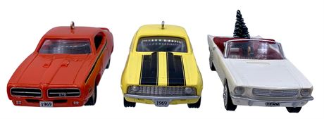 3 Hallmark Classic Cars Holiday Ornaments