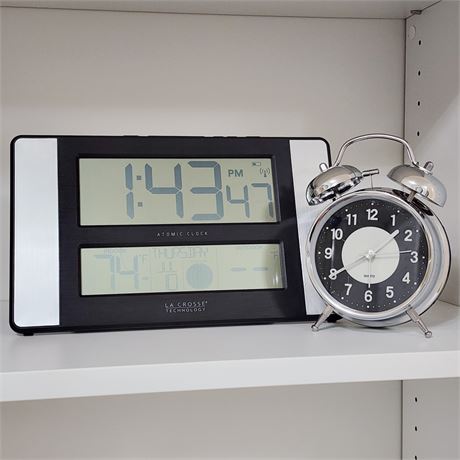 LaCrosse Digital Atomic Weather Clock & Retro Metal Alarm Clock