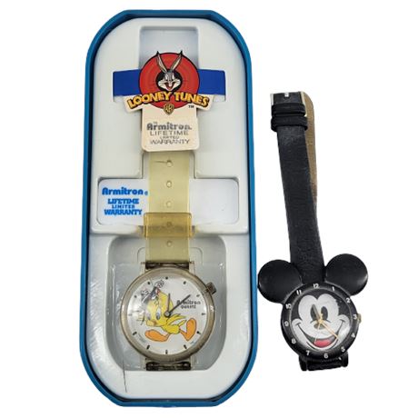 Mickey Mouse / Looney Tunes Tweety Bird Wrist Watches
