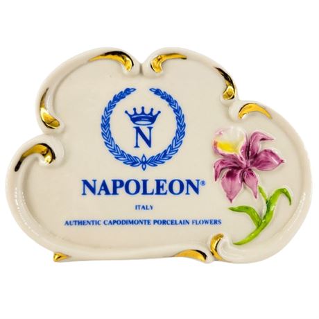 Vintage Napoleon Italy Capodimote Porcelain Advertisiing Display Sign