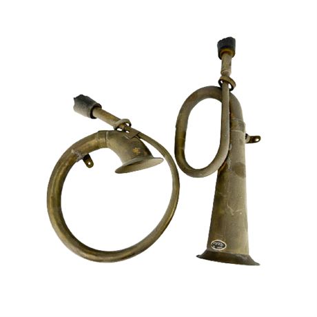 Pair of Vintage Brass Horns
