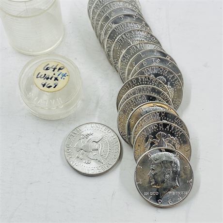 BU $10 Roll 1964-P Kennedy Halves