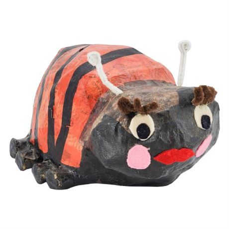 Vintage Handmade Paper Mache Ladybug