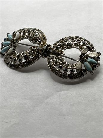 Art deco, multi day, stone circles bar pin
