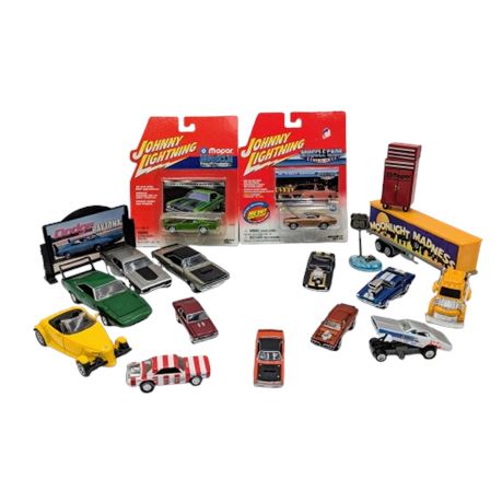 Lot of Little Cars Lot Plus in Dodge Tin