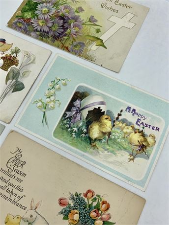 9 pc 1911-1923 Antique Easter Postcard Ephemera Correspondence Lot