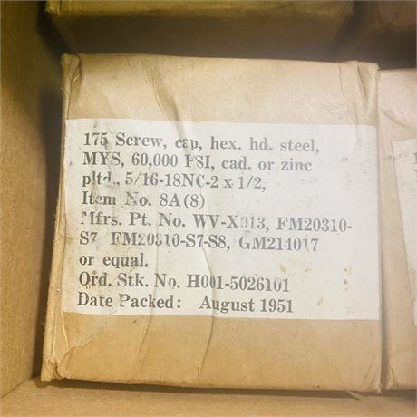 4,200 NOS Automotive Bolts 5/16 18nc-2 x 1/2”