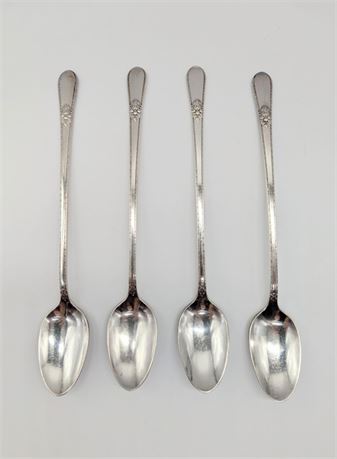 Lot 4 Ice Tea Spoons 1847 Roger Bros IS "Adoration" Pattern S/P