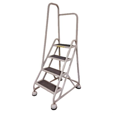 Four Stair Stop Step Industrial Rolling Ladder