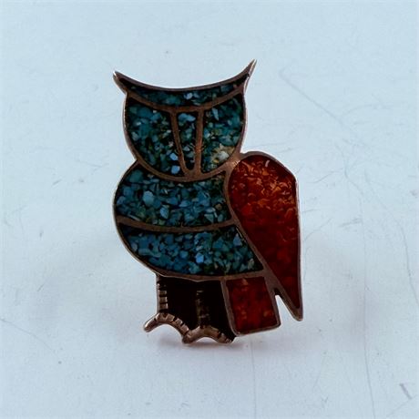8.4g Navajo Sterling Owl Ring Size 7