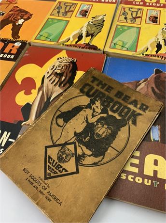 Lot of 7 1938-1975 Cub Scout BSA Handbooks