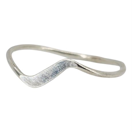 Artisan Made Sterling Silver Delicate Wave Ring, Sz 2.75