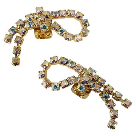 Vintage Aurora Borealis Rhinestone Shoe Clips