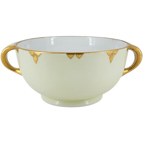Vintage Handled Porcelain Serving Bowl, Signed Helen Gove '29