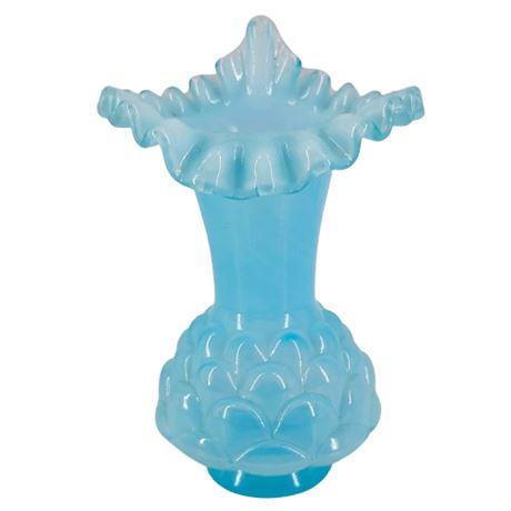 Vintage Fenton Opaline Blue Jack in the Pulpit Vase