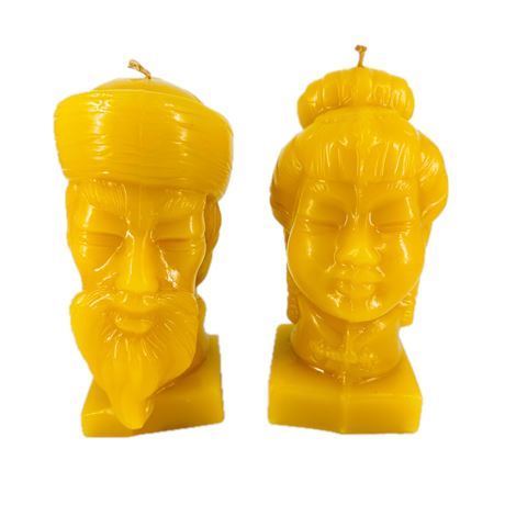 Pair of Vintage R Kennedy Handcrafted Figural Bust Candles