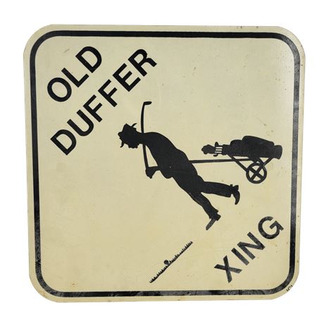 Vintage Old Duffer Xing Metal Sign