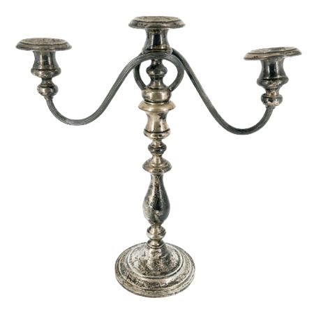 Sterling Silver Weighted 3 Arm Candelabra