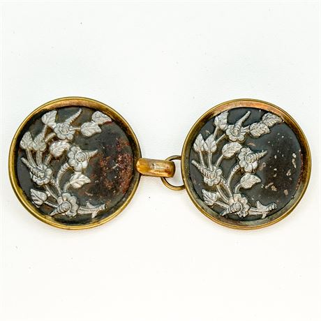 Vintage Mixed Metal Floral Connector Buttons