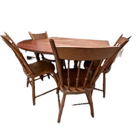 Vintage Maple Drop Leaf Dining Table & Chairs