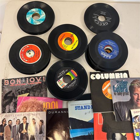 Lot of Assorted 33 Single Records See photos for Titles