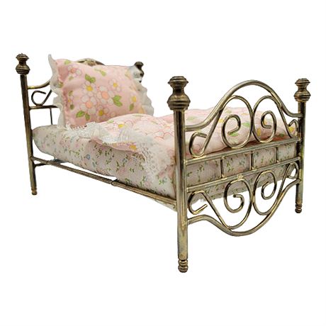 Vintage Brass Dollhouse Bed