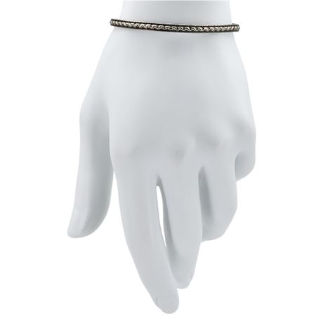 Vtg Silver Tone Textured Cuff Bracelet