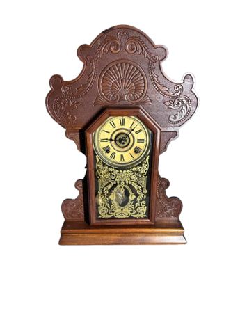 Antique Ansonia Gingerbread Style Mantle of Kitchen Clock