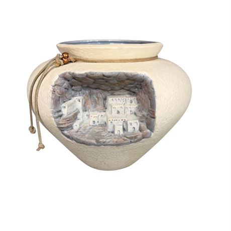 Adobe Native American Pueblo Relief Vase