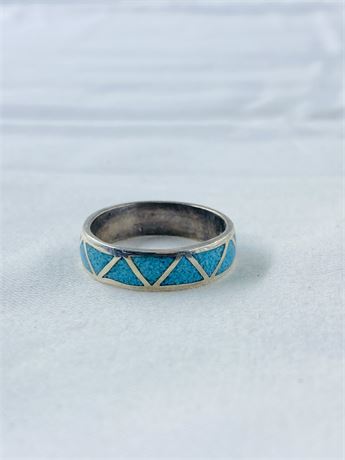 Navajo Sterling Turquoise Ring Size 10