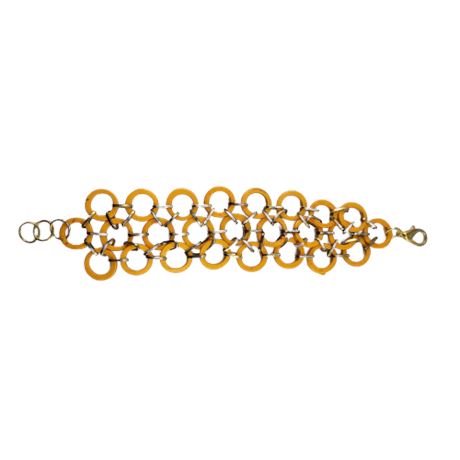 Orange Three Row Circle Bracelet