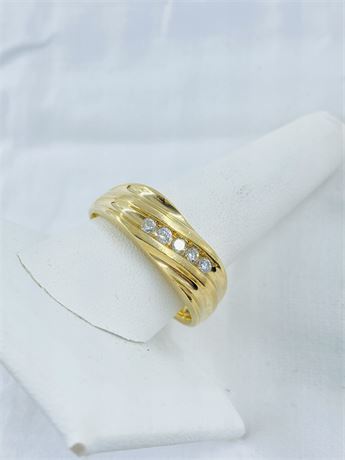 Vtg 7.7g 14k Gold Diamond Ring Size 13.5 Signed JBR