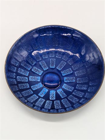 Small MCM Enamel Trinket Dish Bovano of Cheshire Connecticut