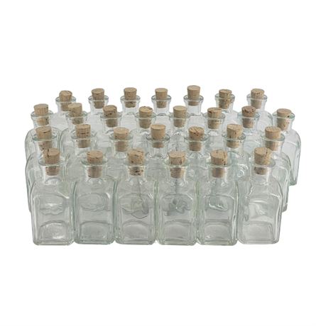 Lot of 28 Glass Bottles & Corks